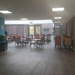 Inside Cafe and banquet room overlooking the lake